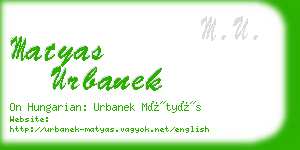 matyas urbanek business card